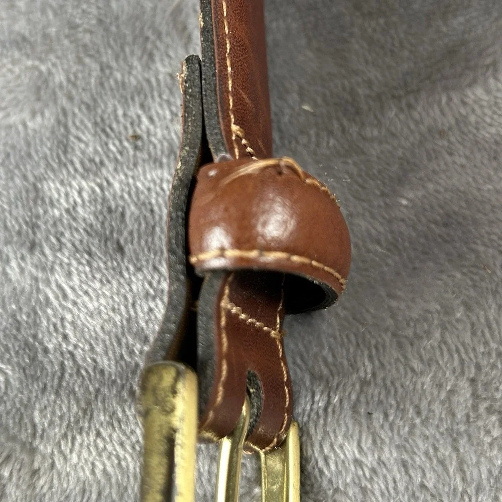 Vintage‎ Genuine Leather Belt Mens 38 Brown Classic Made In USA Preppy Heritage